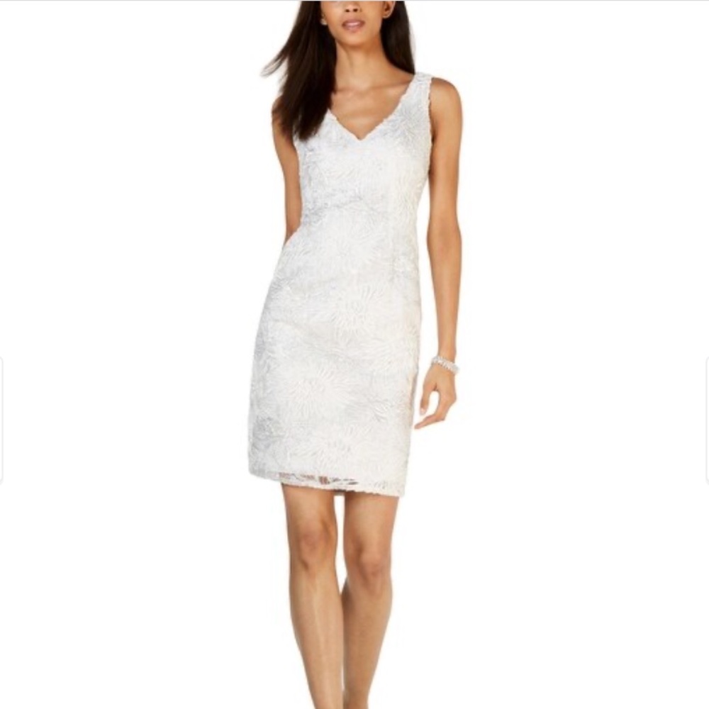 BNWT Adrianna Papell Metallic Soutache Dress